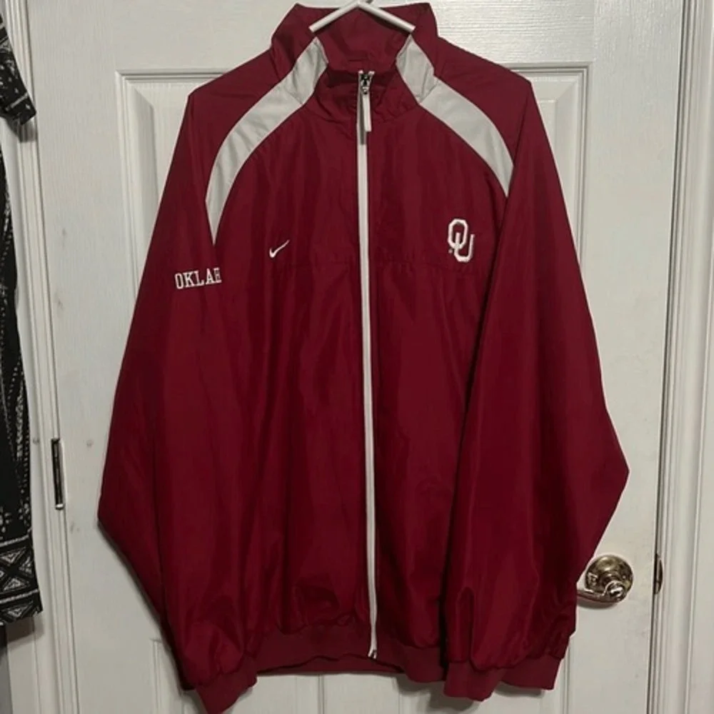 Vintage NIKE OU SOONERS CLIMA-FIT Full Zip‎ Polyester Jacket - PERFECT- Sz 2XL